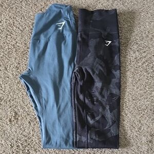 Gymshark Blue and Black Camo Leggings